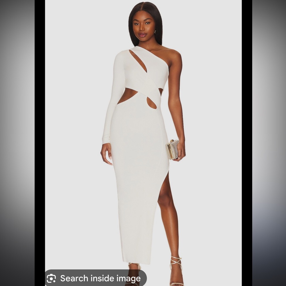 NBD One Shoulder White Cut-Out Dress